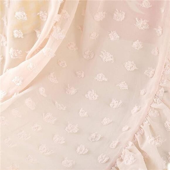 Elegant Kids Bed Canopy - Lace Chiffon Netting with Pom Pom, Princess Girls Tent - Picture 5 of 7